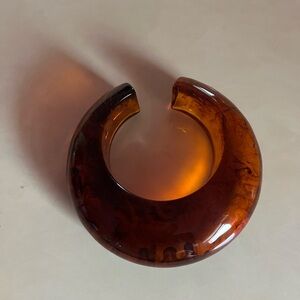 Tortoiseshell Resin Cuff Bracelet - Brown
